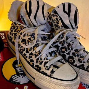 Platform animal print Converse shoes